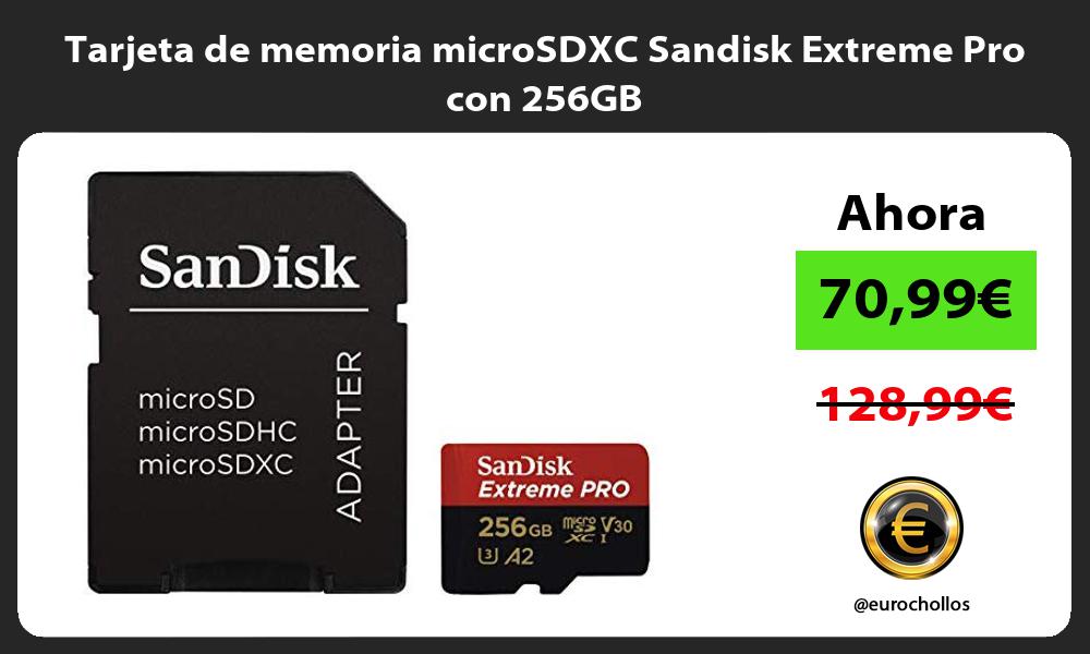 Tarjeta de memoria microSDXC Sandisk Extreme Pro con 256GB