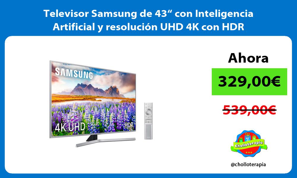 Televisor Samsung de 43“ con Inteligencia Artificial y resolución UHD 4K con HDR