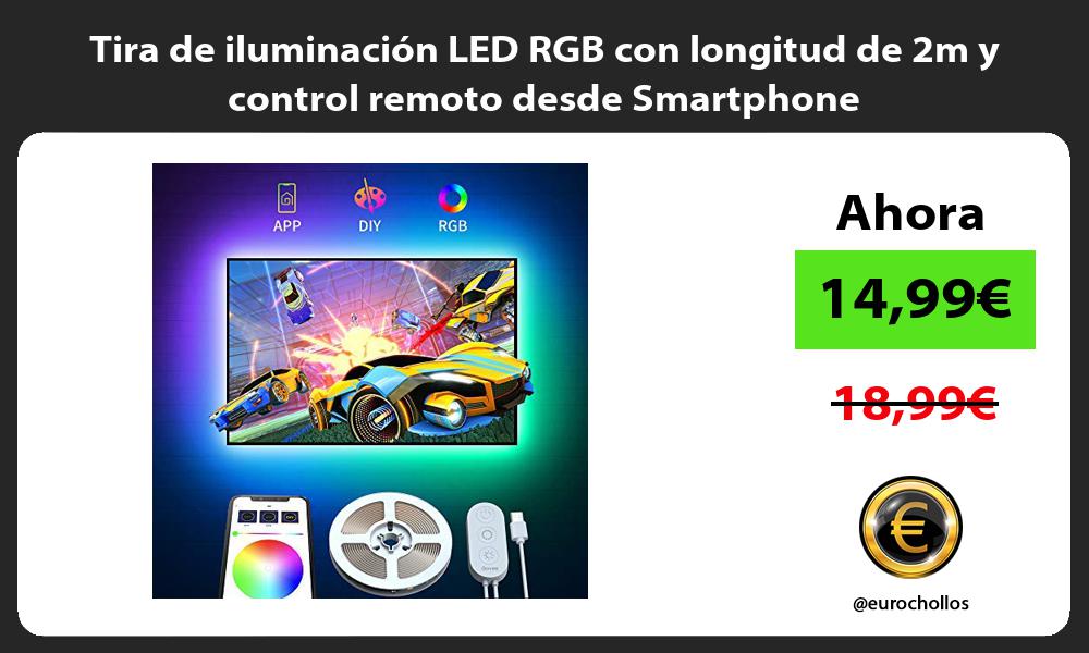 Tira de iluminación LED RGB con longitud de 2m y control remoto desde Smartphone
