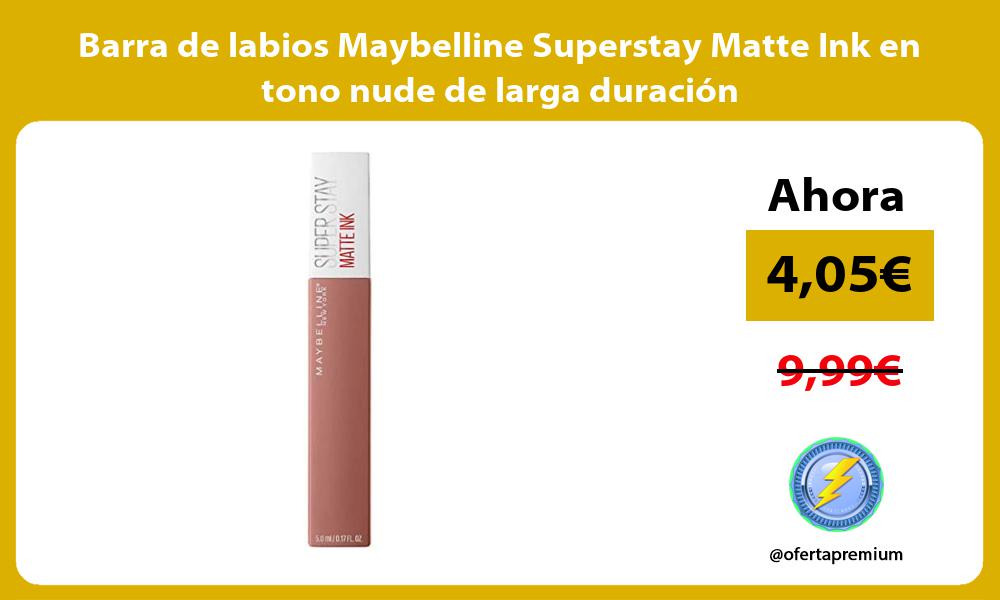 Barra de labios Maybelline Superstay Matte Ink en tono nude de larga duración