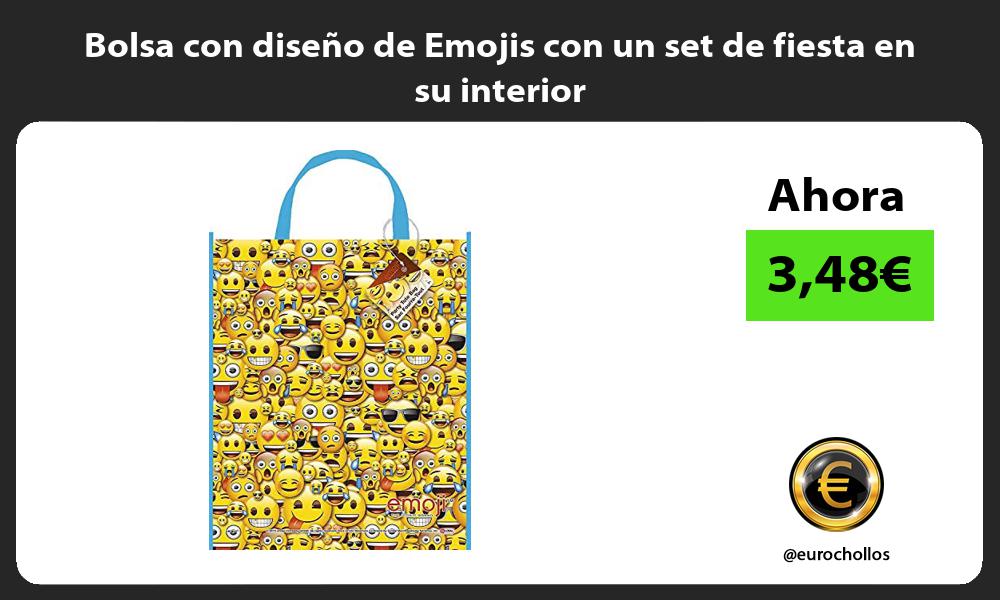 Bolsa con diseño de Emojis con un set de fiesta en su interior