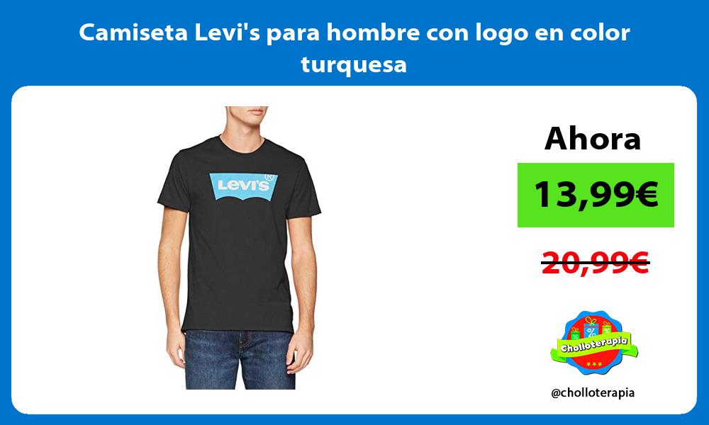 Camiseta Levis para hombre con logo en color turquesa