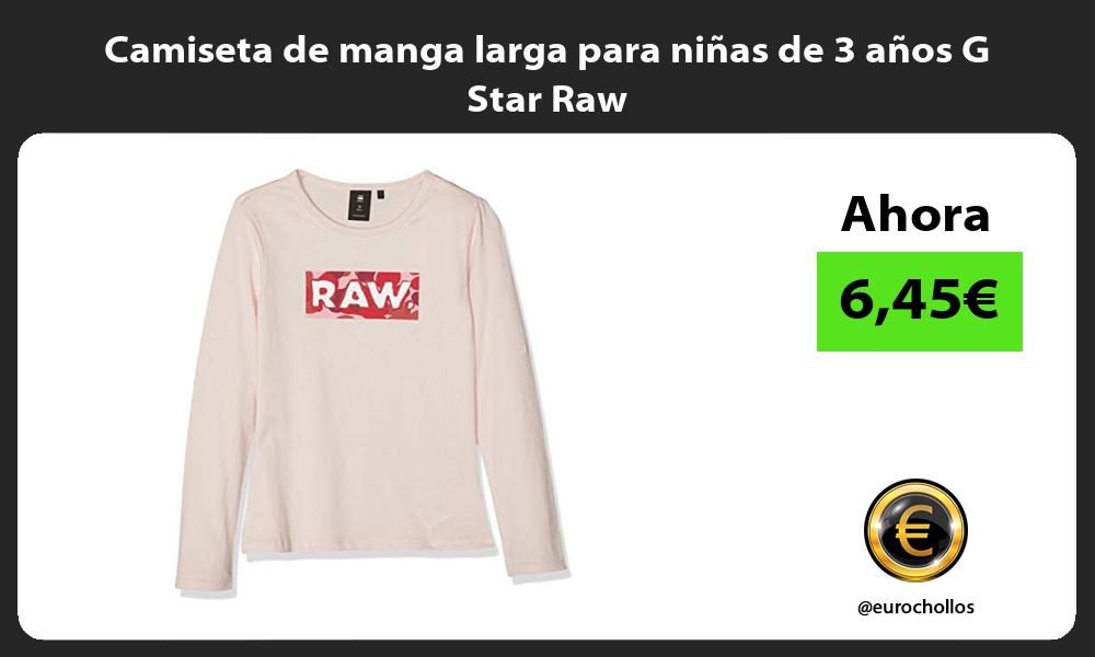 Camiseta de manga larga para niñas de 3 años G Star Raw