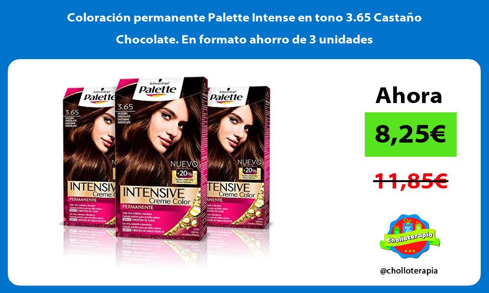 Coloración permanente Palette Intense en tono 3 65 Castaño Chocolate En formato ahorro de 3 unidades