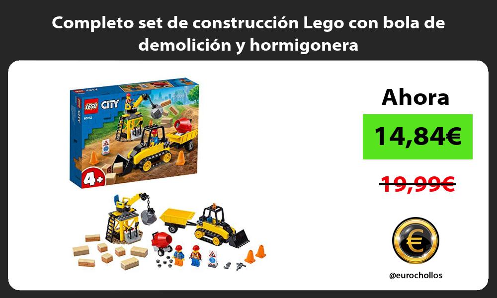 Completo set de construcción Lego con bola de demolición y hormigonera