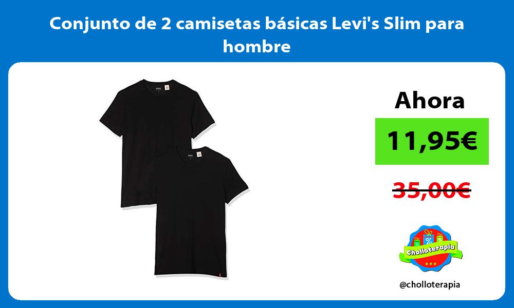 Conjunto de 2 camisetas básicas Levis Slim para hombre