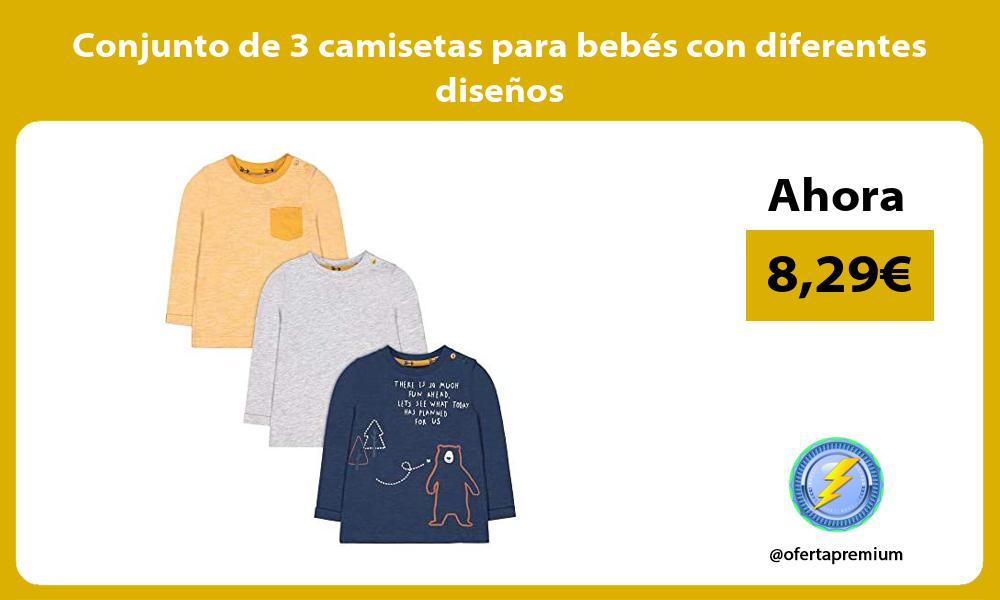Conjunto de 3 camisetas para bebés con diferentes diseños