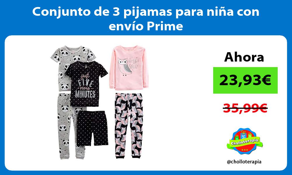 Conjunto de 3 pijamas para niña con envío Prime