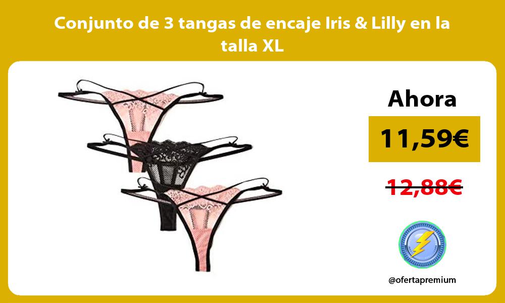 Conjunto de 3 tangas de encaje Iris Lilly en la talla XL