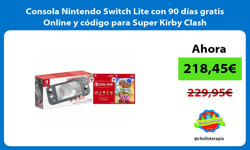 Consola Nintendo Switch Lite con 90 días gratis Online y código para Super Kirby Clash