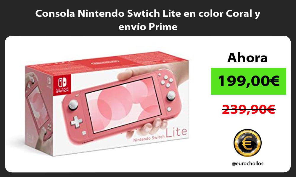 Consola Nintendo Swtich Lite en color Coral y envío Prime