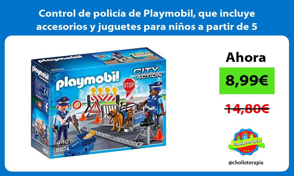 Control de policía de Playmobil que incluye accesorios y juguetes para niños a partir de 5 años