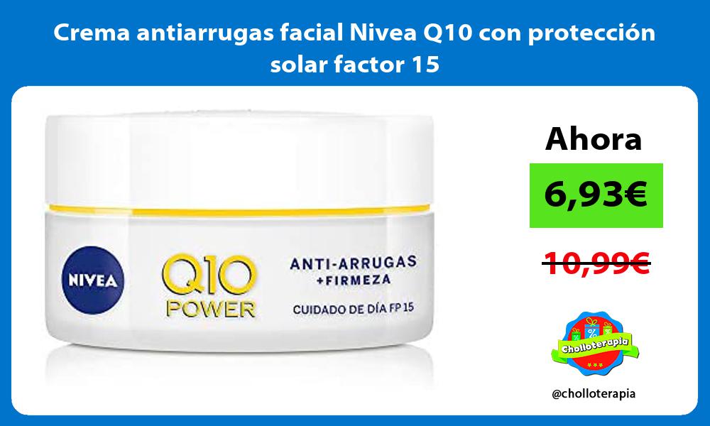 Crema antiarrugas facial Nivea Q10 con protección solar factor 15