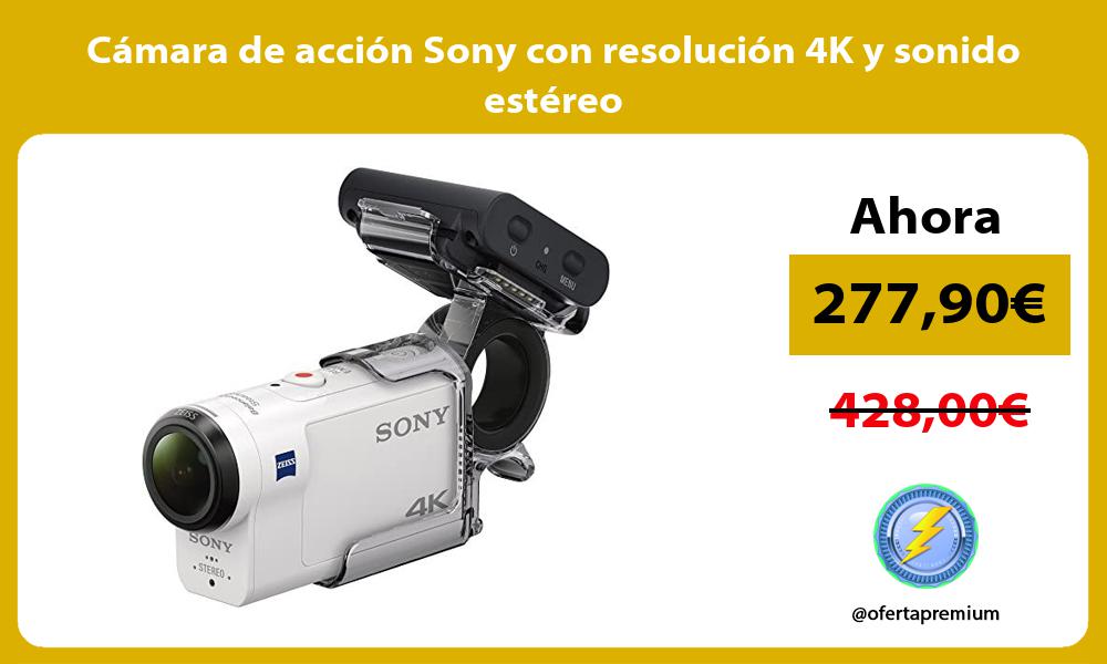 Cámara de acción Sony con resolución 4K y sonido estéreo
