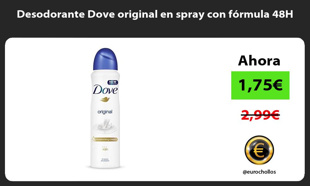Desodorante Dove original en spray con fórmula 48H