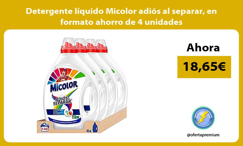 Detergente líquido Micolor adiós al separar en formato ahorro de 4 unidades