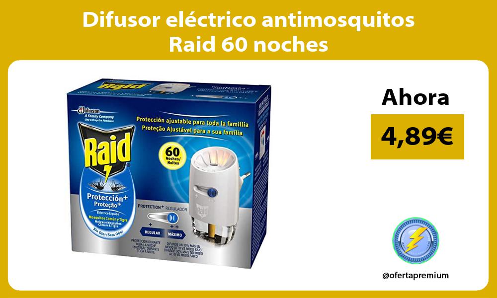 Difusor eléctrico antimosquitos Raid 60 noches