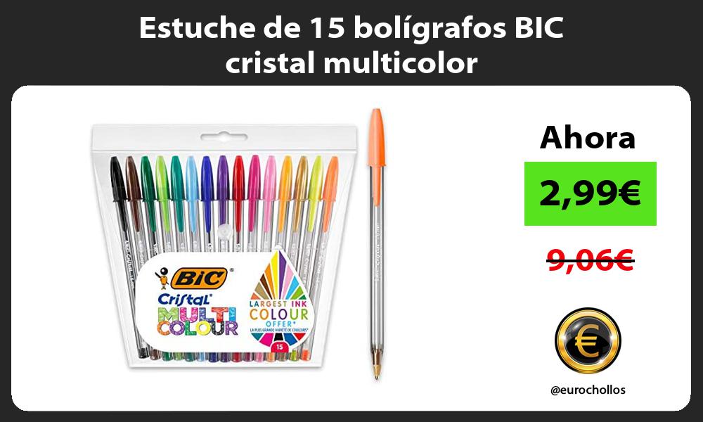 Estuche de 15 bolígrafos BIC cristal multicolor