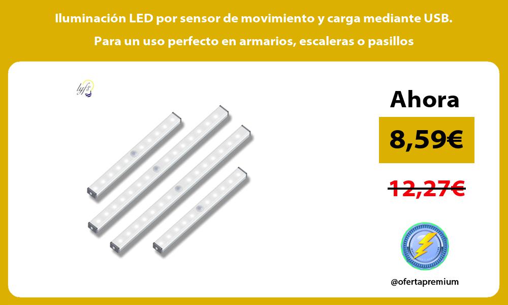 Iluminación LED por sensor de movimiento y carga mediante USB Para un uso perfecto en armarios escaleras o pasillos