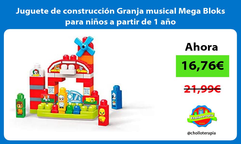Juguete de construcción Granja musical Mega Bloks para niños a partir de 1 año