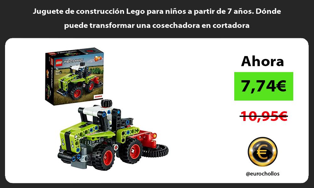 Juguete de construcción Lego para niños a partir de 7 años Dónde puede transformar una cosechadora en cortadora