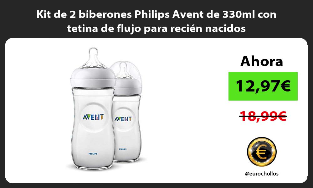 Kit de 2 biberones Philips Avent de 330ml con tetina de flujo para recién nacidos