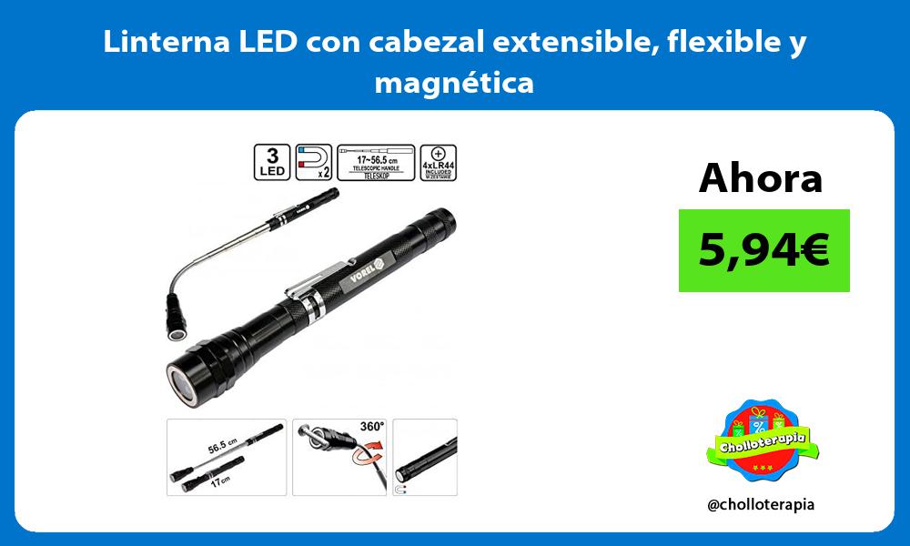 Linterna LED con cabezal extensible flexible y magnética
