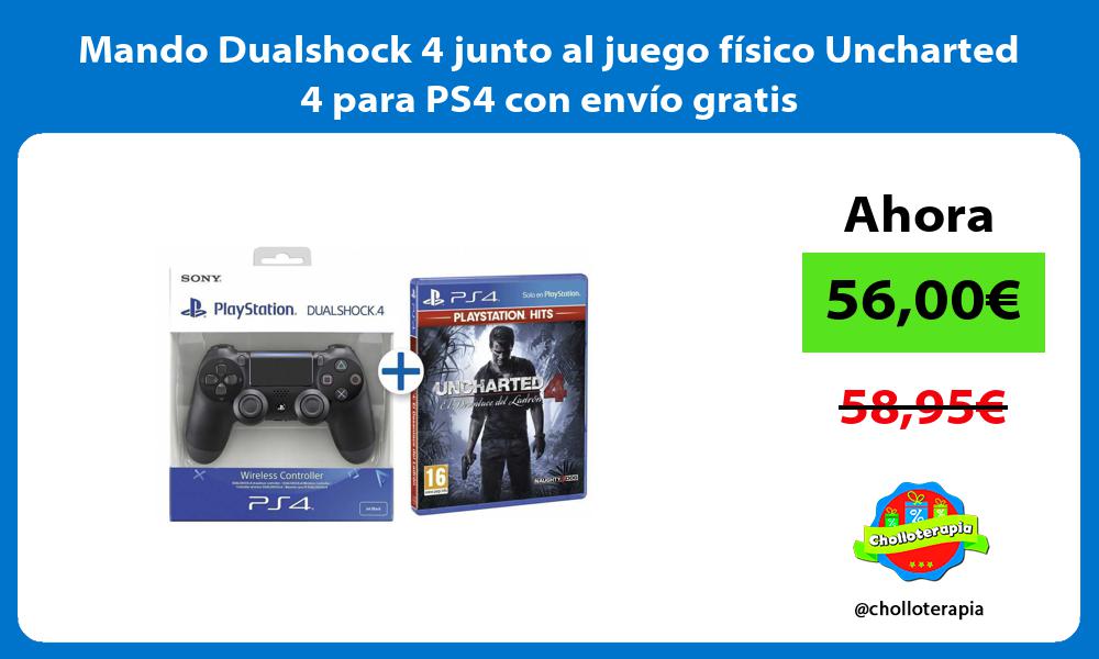 Mando Dualshock 4 junto al juego físico Uncharted 4 para PS4 con envío gratis