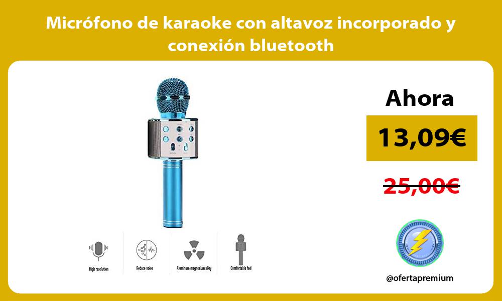 Micrófono de karaoke con altavoz incorporado y conexión bluetooth