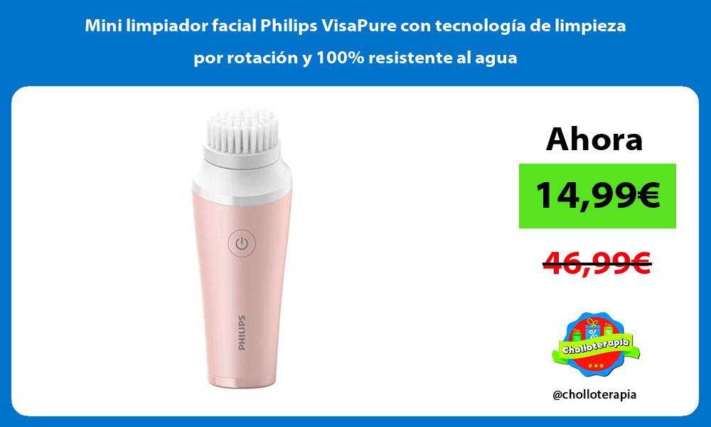 Mini limpiador facial Philips VisaPure con tecnología de limpieza por rotación y 100 resistente al agua