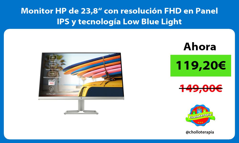 Monitor HP de 238“ con resolución FHD en Panel IPS y tecnología Low Blue Light