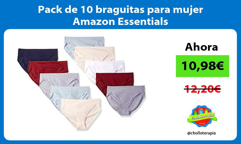Pack de 10 braguitas para mujer Amazon Essentials