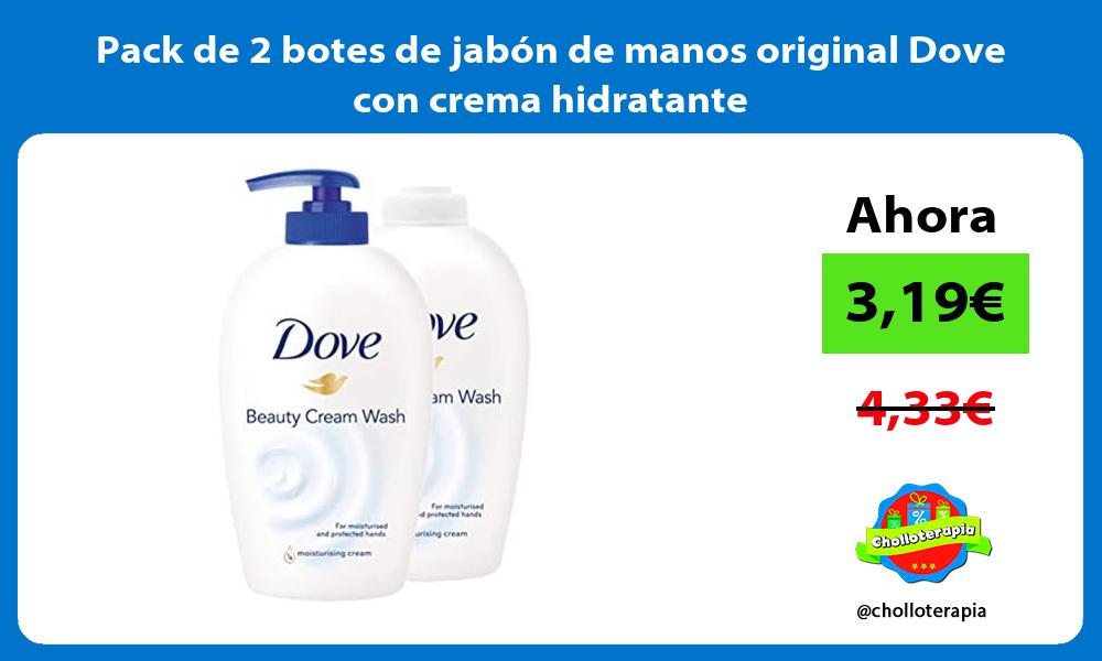 Pack de 2 botes de jabón de manos original Dove con crema hidratante