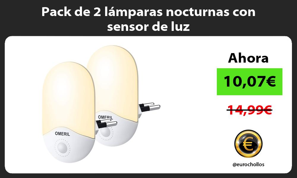 Pack de 2 lámparas nocturnas con sensor de luz