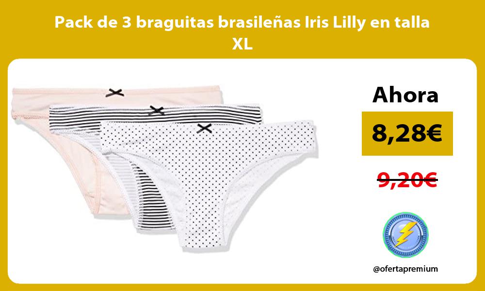 Pack de 3 braguitas brasileñas Iris Lilly en talla XL