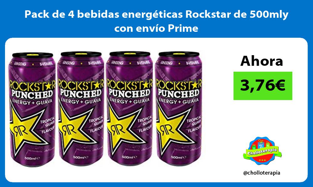 Pack de 4 bebidas energéticas Rockstar de 500mly con envío Prime
