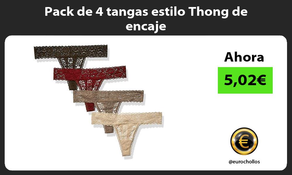 Pack de 4 tangas estilo Thong de encaje