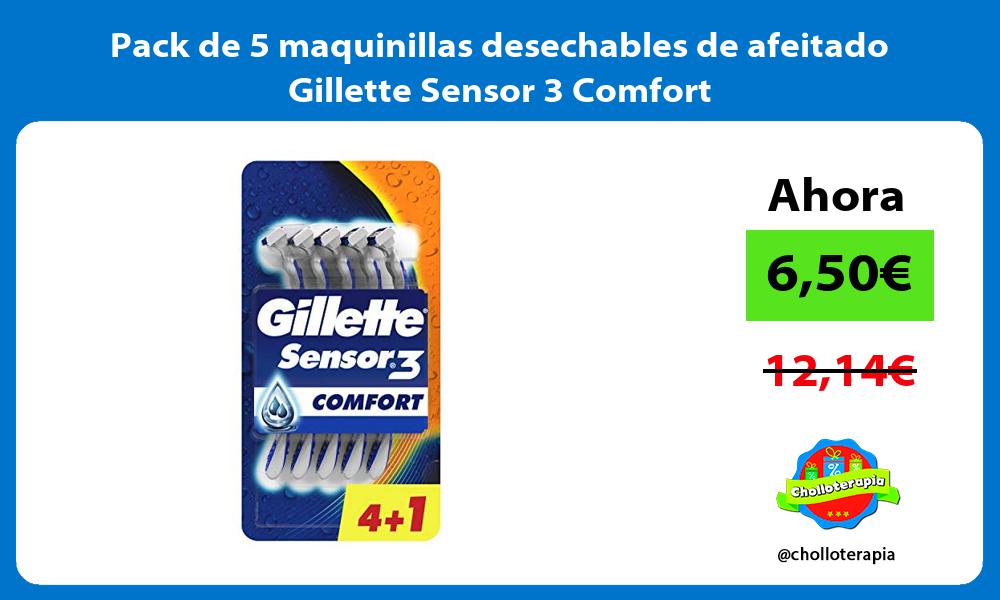 Pack de 5 maquinillas desechables de afeitado Gillette Sensor 3 Comfort