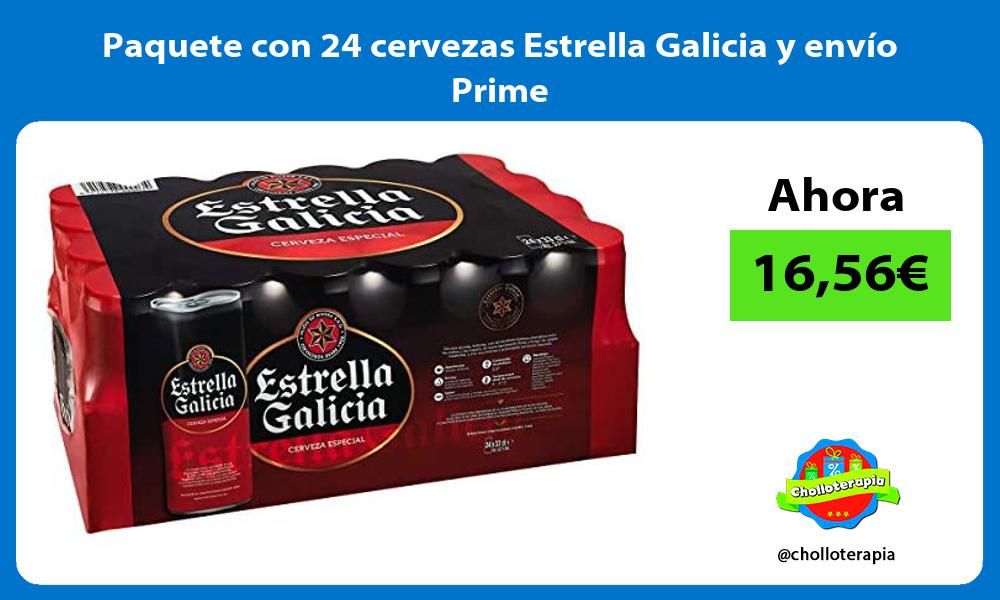 Paquete con 24 cervezas Estrella Galicia y envío Prime