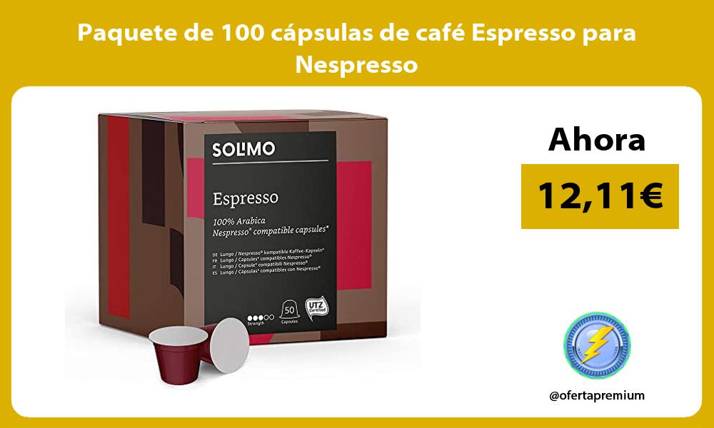 Paquete de 100 cápsulas de café Espresso para Nespresso
