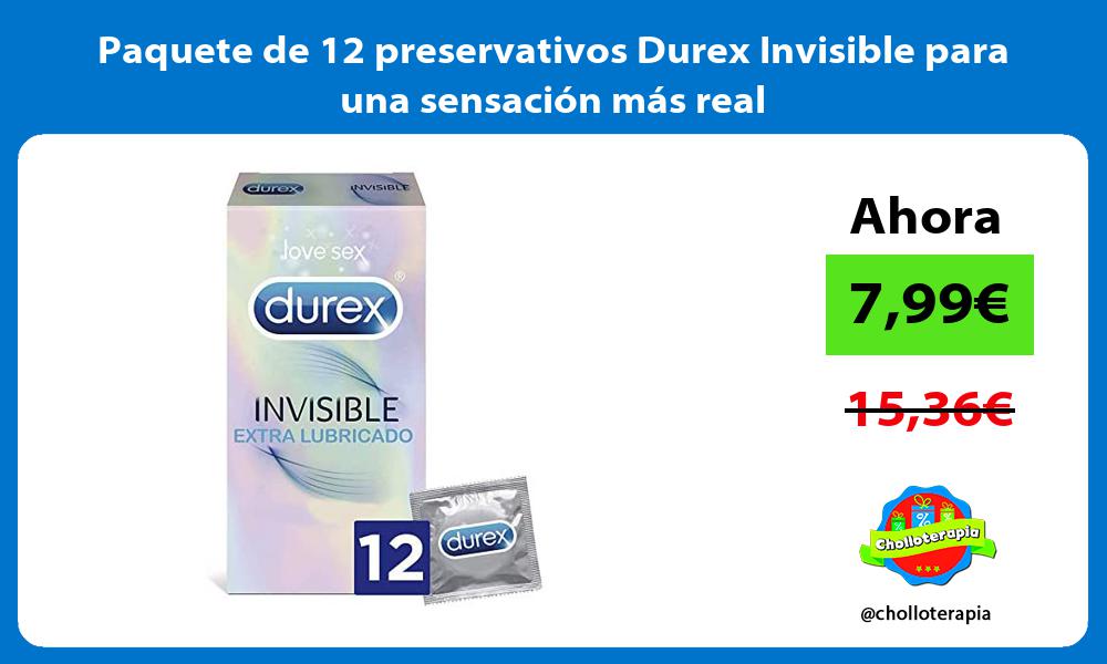 Paquete de 12 preservativos Durex Invisible para una sensación más real