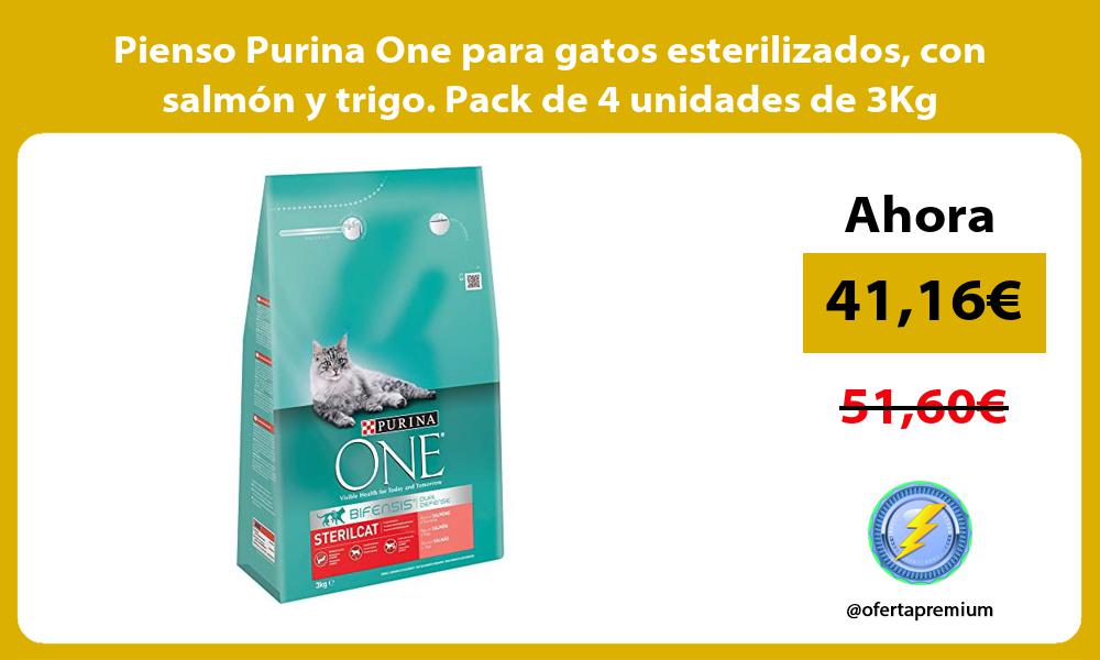 Pienso Purina One para gatos esterilizados con salmón y trigo Pack de 4 unidades de 3Kg