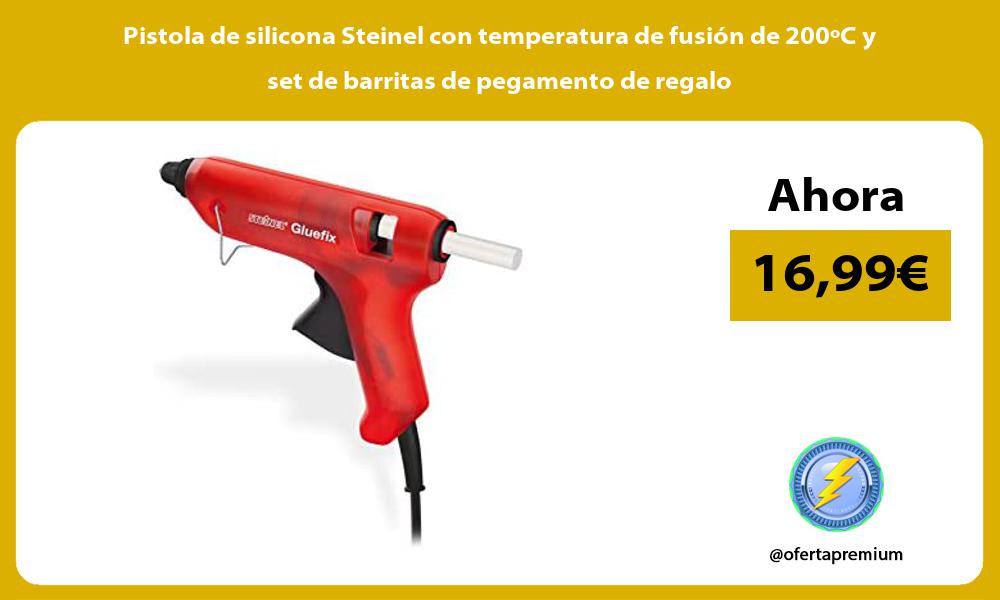 Pistola de silicona Steinel con temperatura de fusión de 200ºC y set de barritas de pegamento de regalo