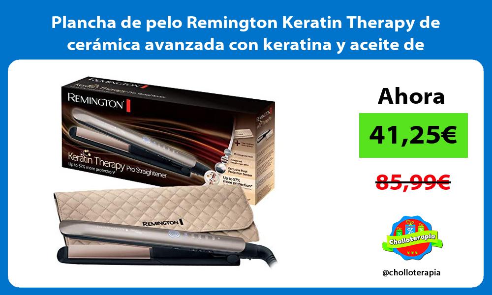 Plancha de pelo Remington Keratin Therapy de cerámica avanzada con keratina y aceite de Almendras