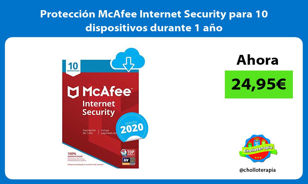 Protección McAfee Internet Security para 10 dispositivos durante 1 año