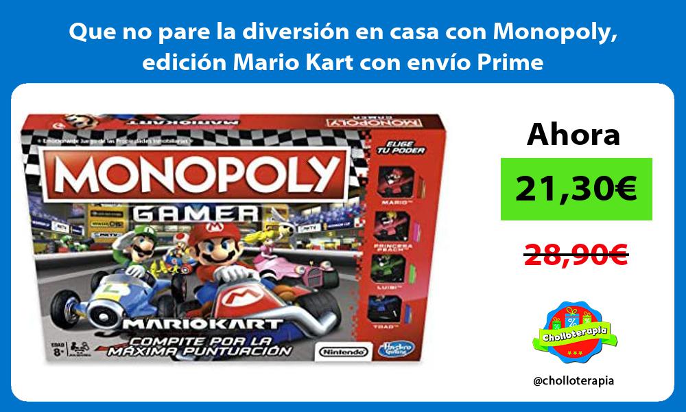 Que no pare la diversión en casa con Monopoly edición Mario Kart con envío Prime