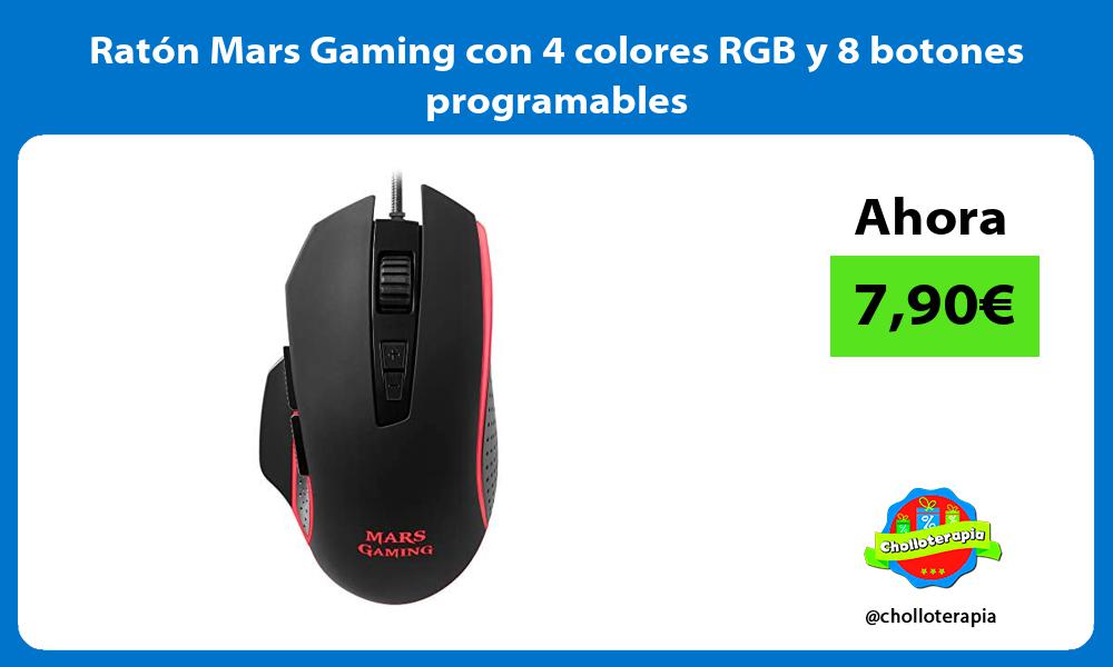 Ratón Mars Gaming con 4 colores RGB y 8 botones programables