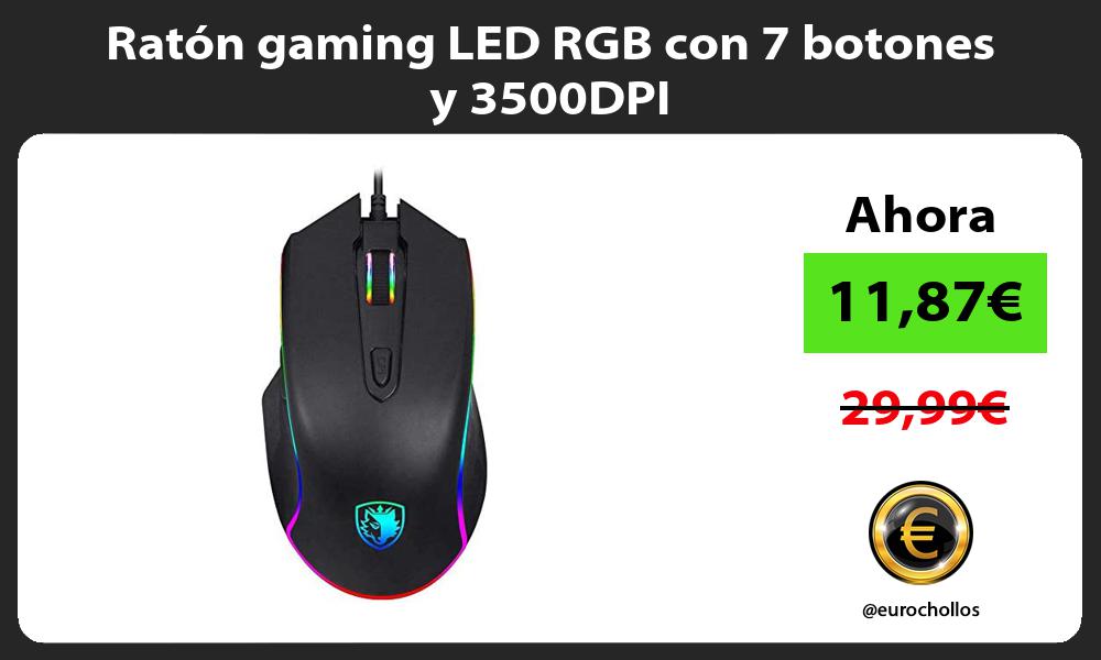 Ratón gaming LED RGB con 7 botones y 3500DPI