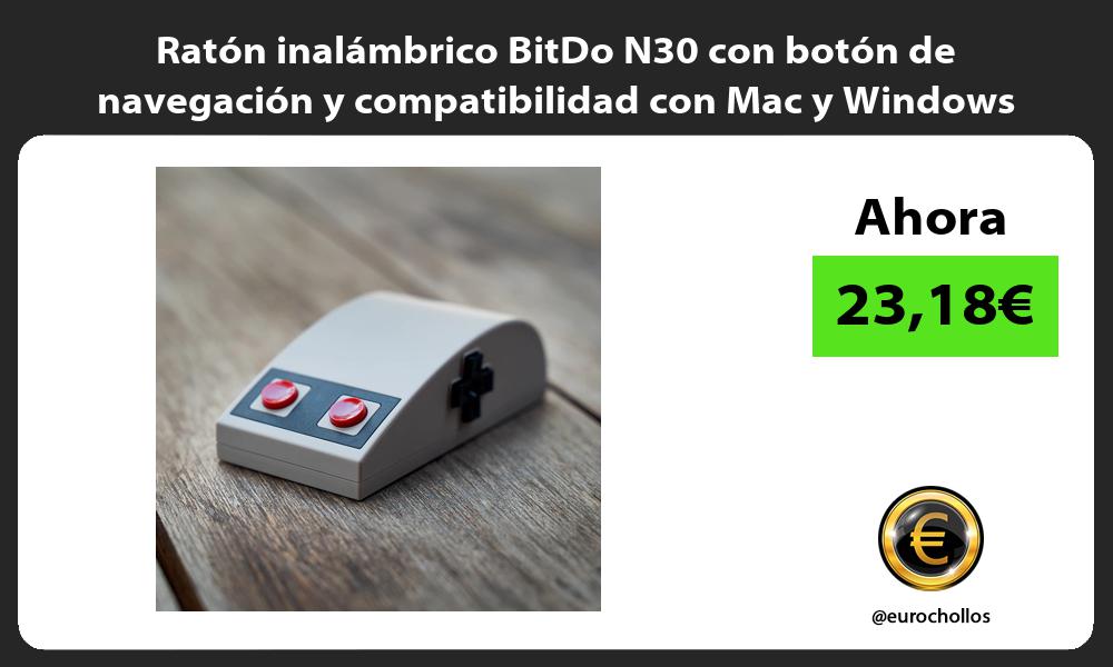 Ratón inalámbrico BitDo N30 con botón de navegación y compatibilidad con Mac y Windows