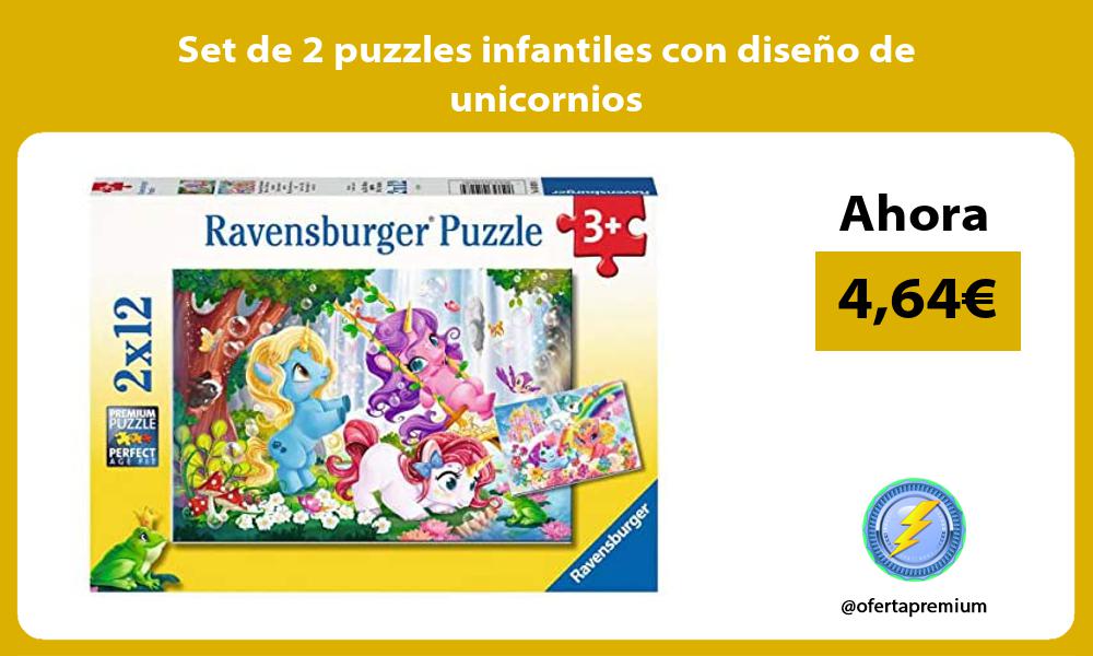 Set de 2 puzzles infantiles con diseño de unicornios